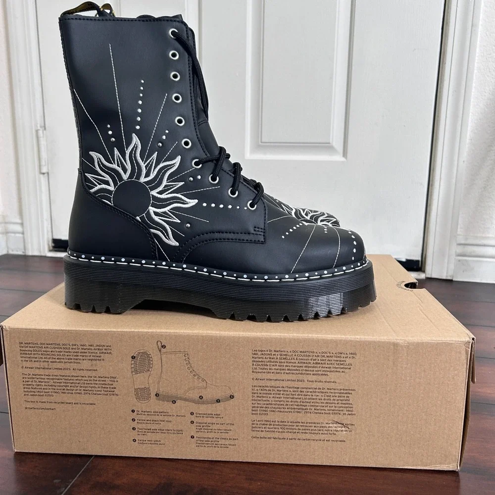 NIB Dr. Martens Jadon Hi Solar Flare Reclaimed Leather Platform Boots Men's 12